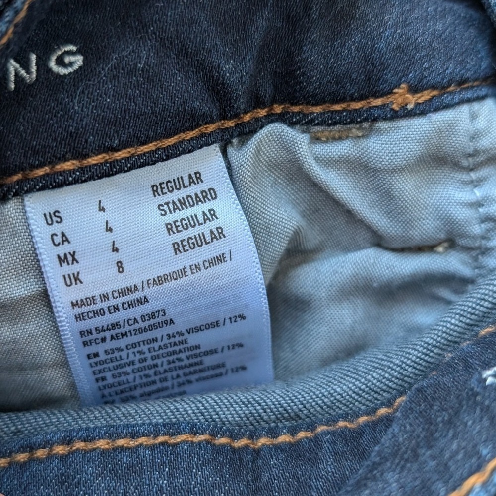 American Eagle‎ Super Super Stretch Skinny Jeans Dark Wash Indigo Women 4 Reg - Picture 3 of 6